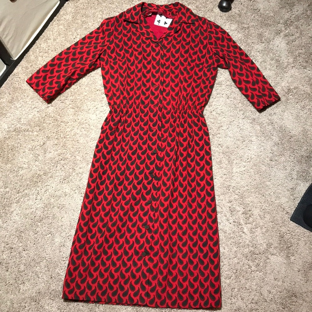 Vintage Handmade Paisley A-Line Shirt Dress